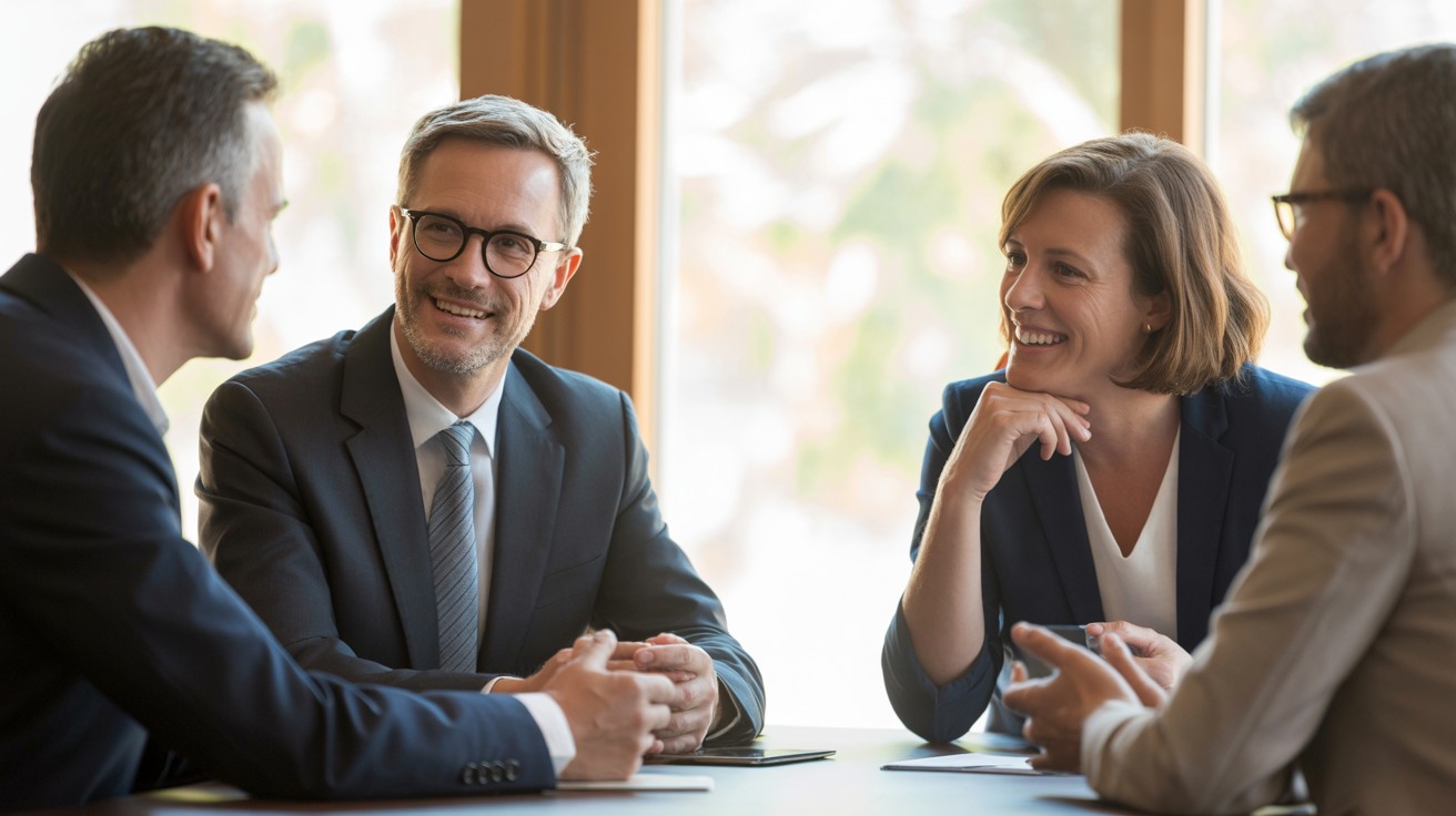 Leadership team meeting to discuss strategic hiring decisions